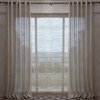 Calyz Neutral 100% Linen Gauze Curtain